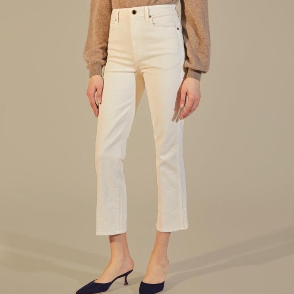 KHAITE Cream Ankle & Cropped Jeans